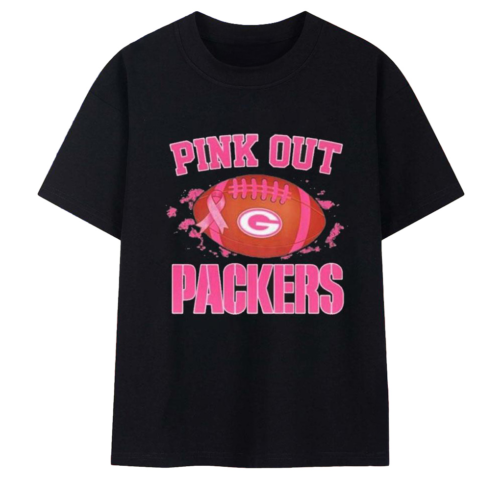Green Bay Packers Pink Out Logo 2025 T-Shirt Green Bay Packers Merch Gifts For Sister