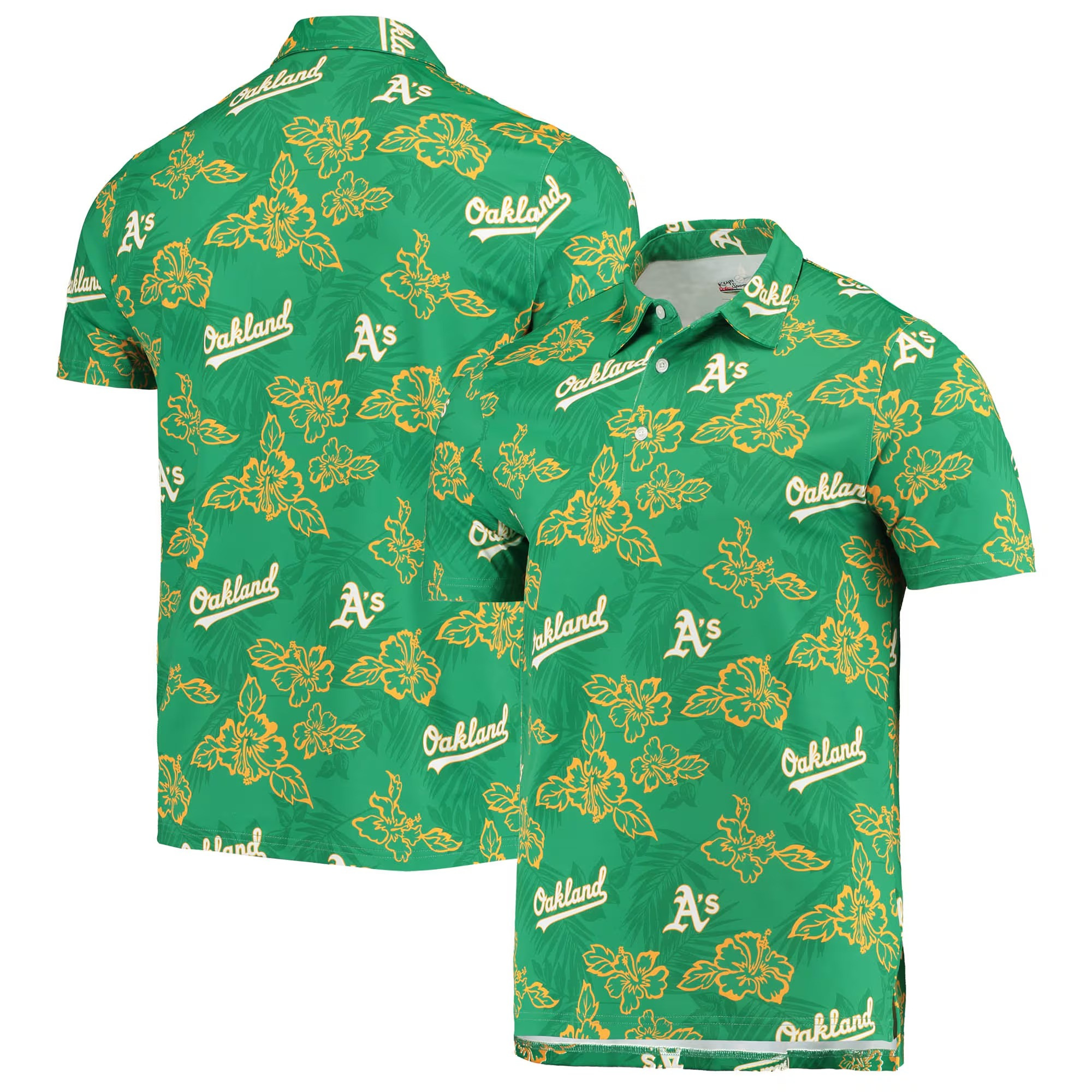 Green Oakland Athletics Polo Shirt MLB Aloha Shirt Simple Father's Day Gift Ideas