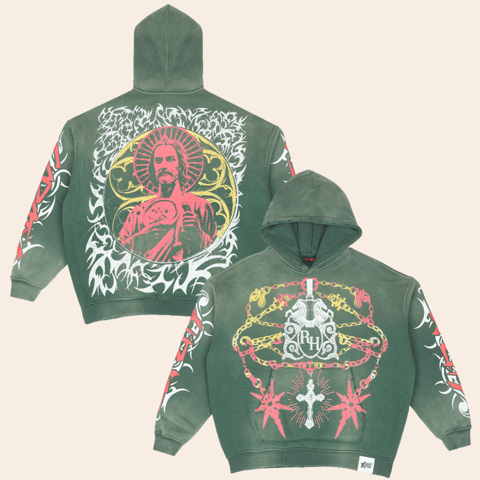 Green Wash Hoodie Rancho Humilde Merch EC x RH Hoodie Music Lover Birthday Gifts For Fan