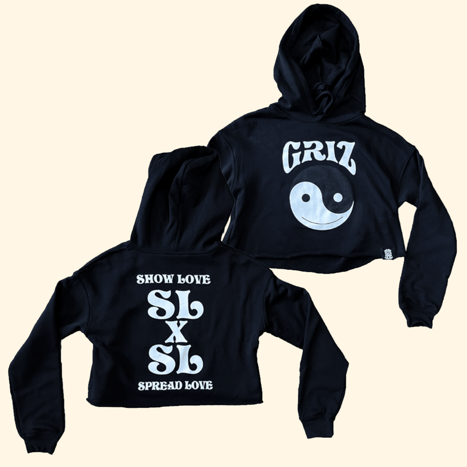 Griz Essentials Stacked Logo Crop Hoodie Griz Merch Gifts For DJ Fans Birthday Best Friend Gifts