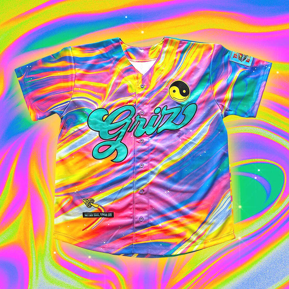 Griz Merch Griz Rainbow Baseball Jersey Gifts For DJ Fans Christmas Gift for Him Gifts For BFF