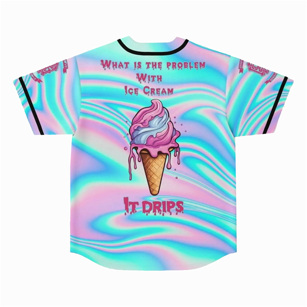 Griz Merch Ice Cream Griz Baseball Jersey Gifts For DJ Fans Unique Gift for Southern Men