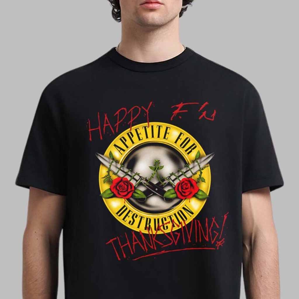 Guns N Roses Happy Thanksgivng 2024 Logo T-Shirt Guns N Roses Merch Him Gifts