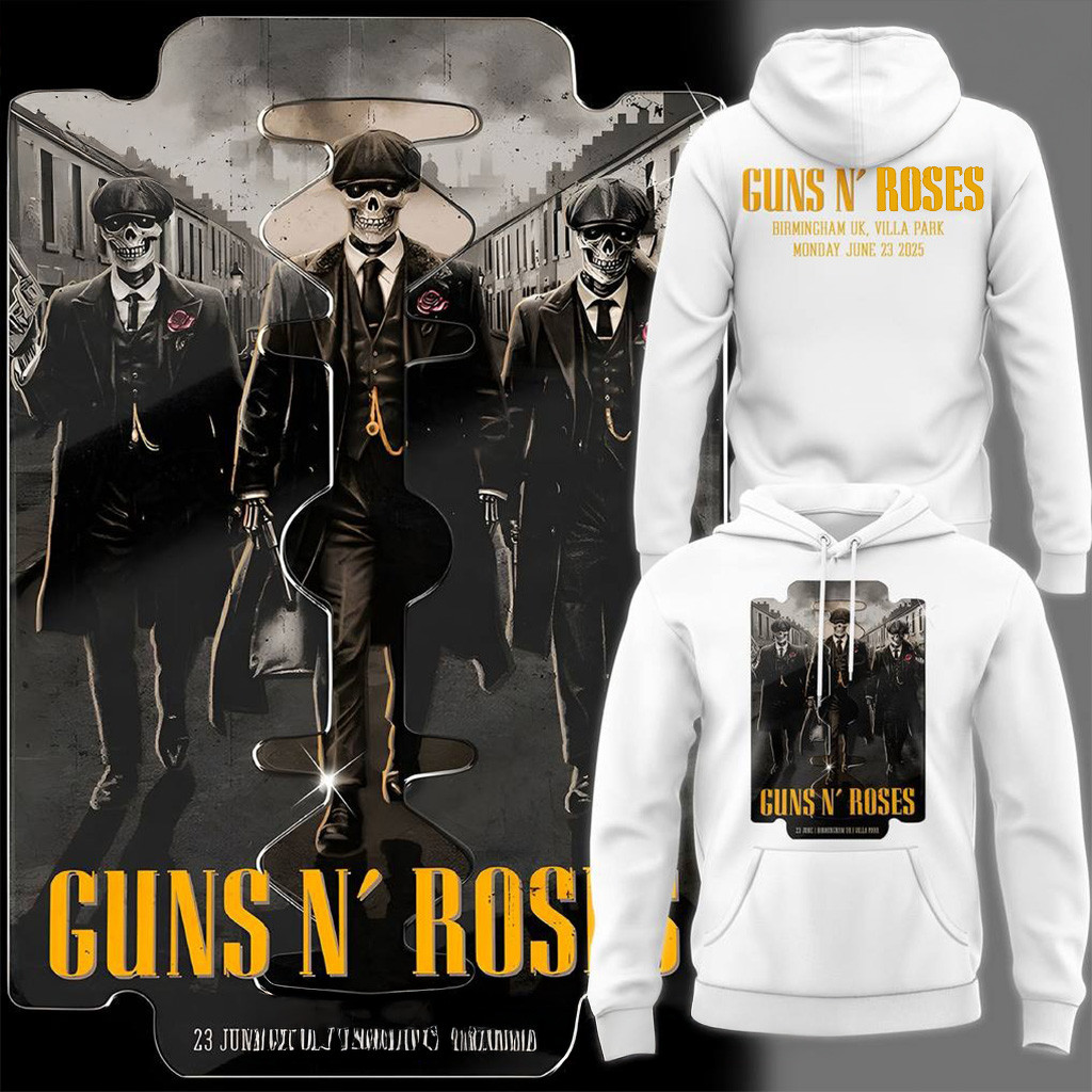 Guns N Roses World Tour to Birmingham 2025 Special Hoodie Guns N Roses Merch Fans Gifts