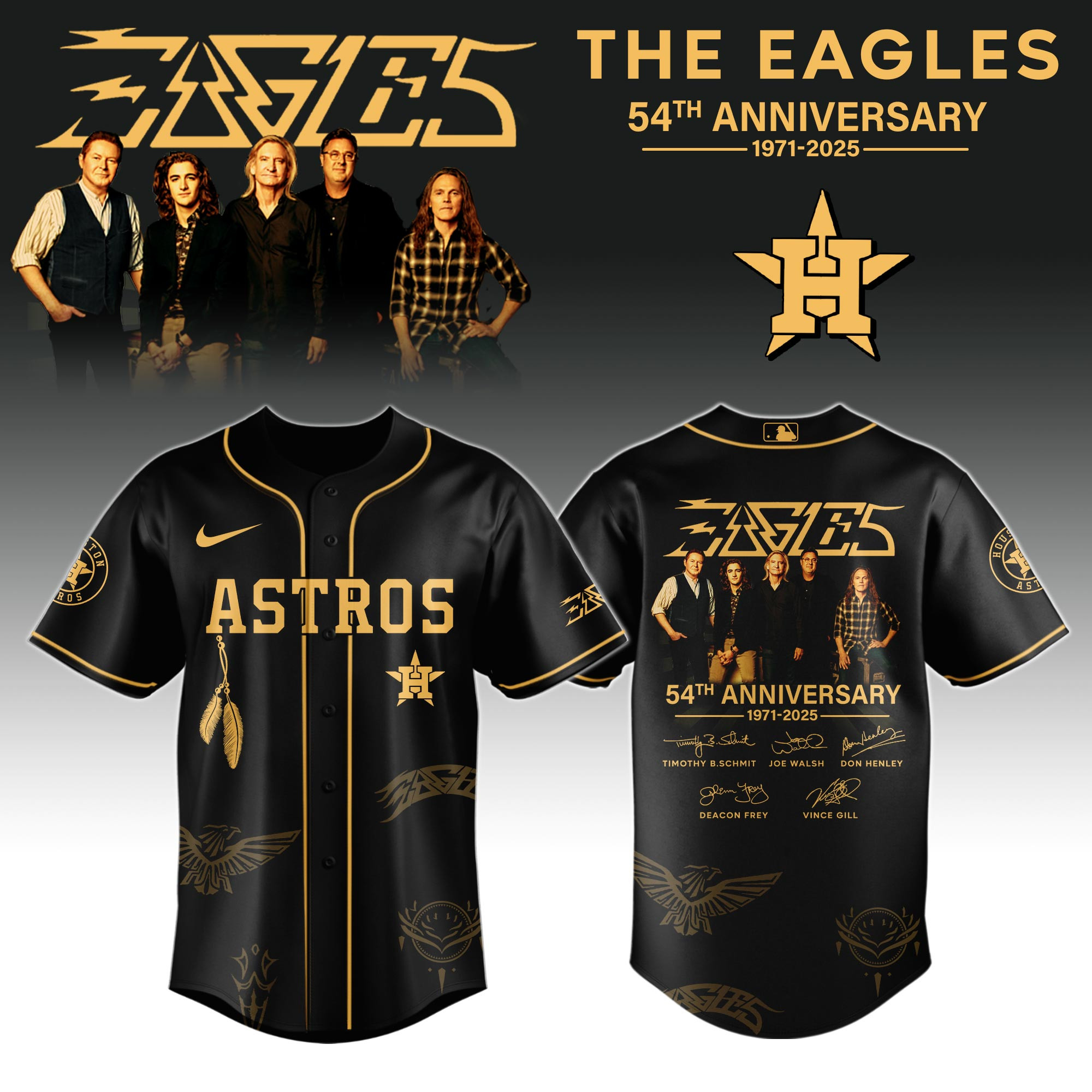 H Astros X Eagles Band Music Jersey 2025 Gift For Baseball Fans