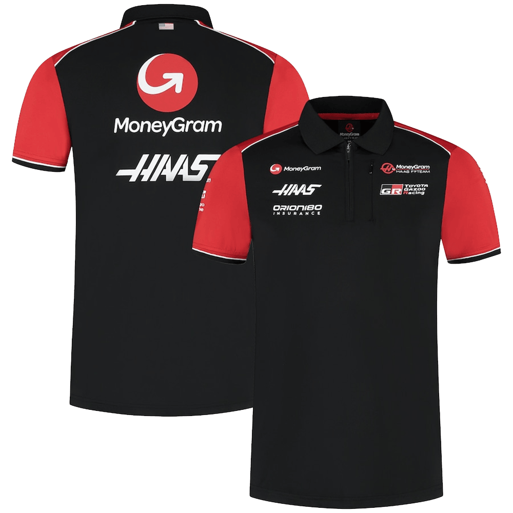 Haas F1 Merch Haas Racing F1 Team Zip Polo Shirt Gifts For Father's Day From Wife