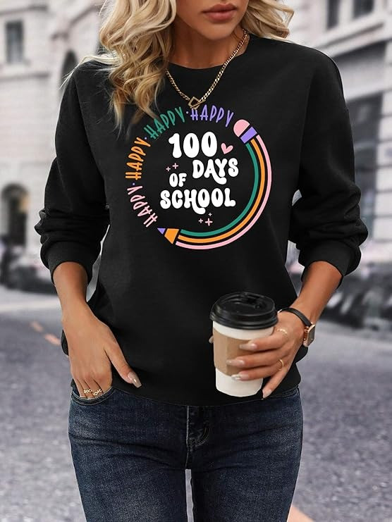 Happy 100 Days Of School Sweatshirt Funny School Celebration Gifts For Teacher