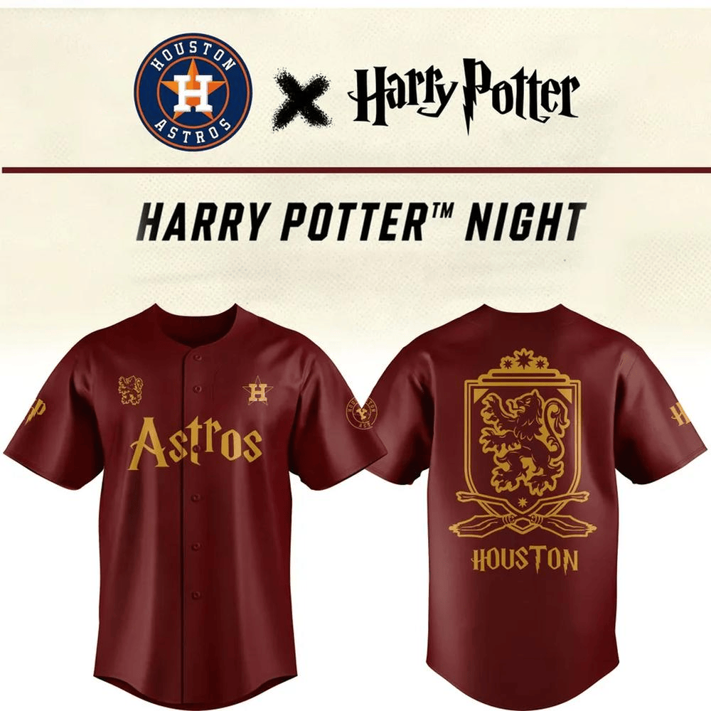 Harry Potter Night 2025 Houston Astros Baseball Jersey Baseball Lover Father'sDay Present Ideas