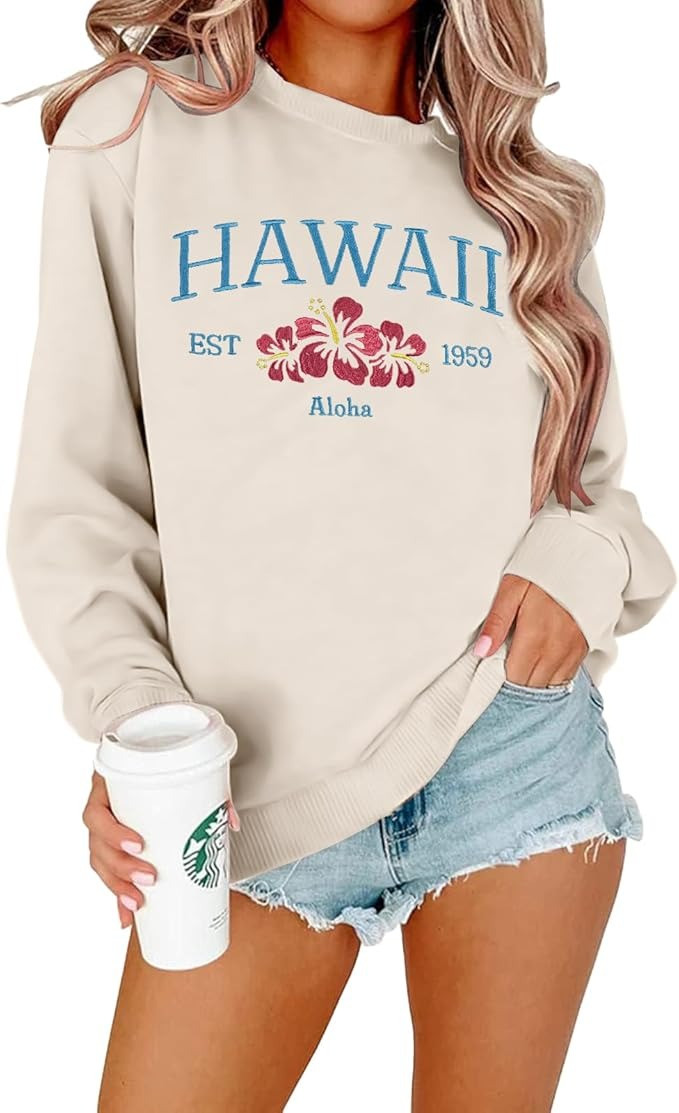 Hawaii Est 1959 Aloha Sweatshirt Hawaii Aloha State Sweatshirt Gifts For Wife