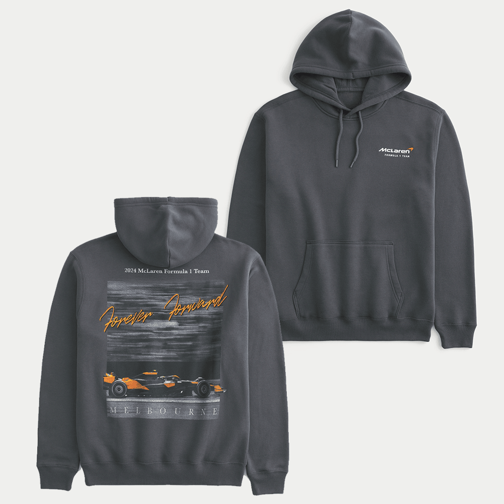 Hollister F1 Merch Relaxed McLaren Forever Forward Graphic Hoodie Great Gifts For Dad