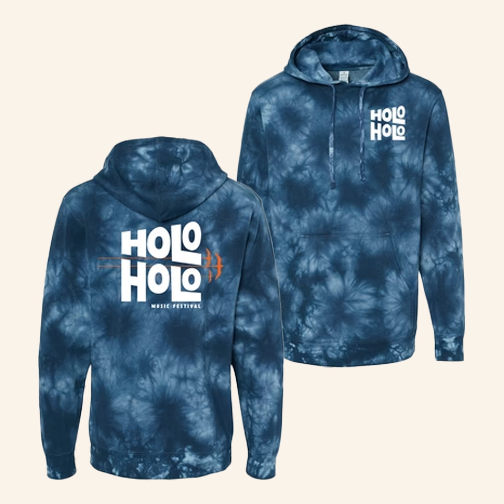 Holo Holo Festival Merch Holo Holo Event Tie Dye Hoodie Blue Gifts For Dudes