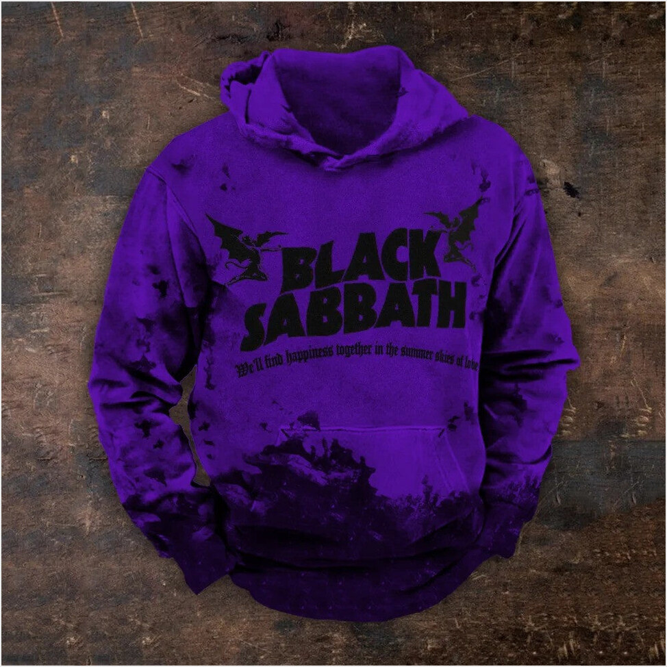 Hoodie Black Sabbath Merch Gradiant Demon Rock Band Black Sabbath Hoodie Fan Gifts For Friends