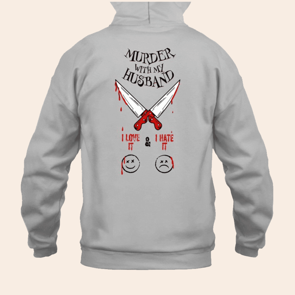 Hoodie Murder With My Husband Merch Knives Out Hoodie Hoodie Christmas Birthday Gifts For Him