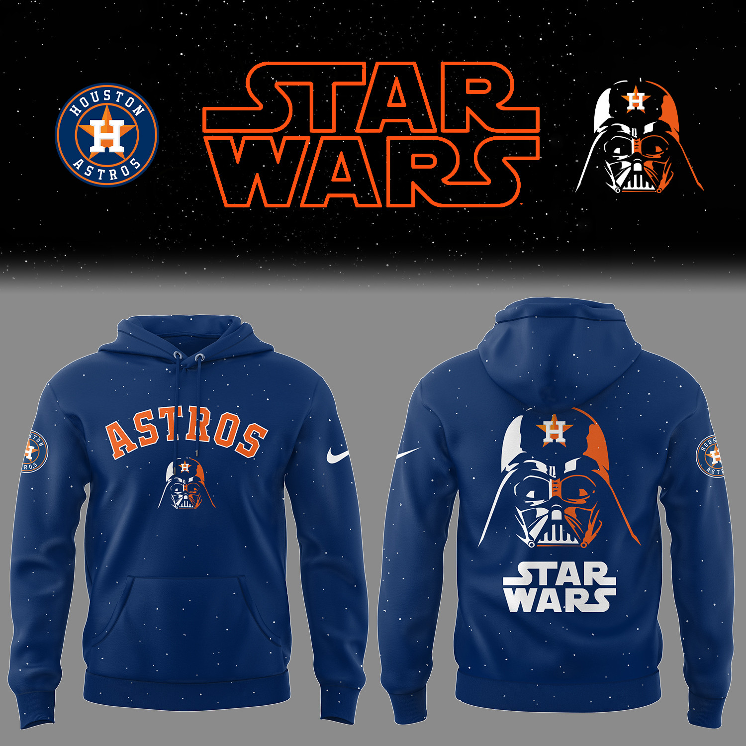 Houston Astros Baseball 2025 Astros X Star Wars 2025 Hoodie Baseball Fan Merch