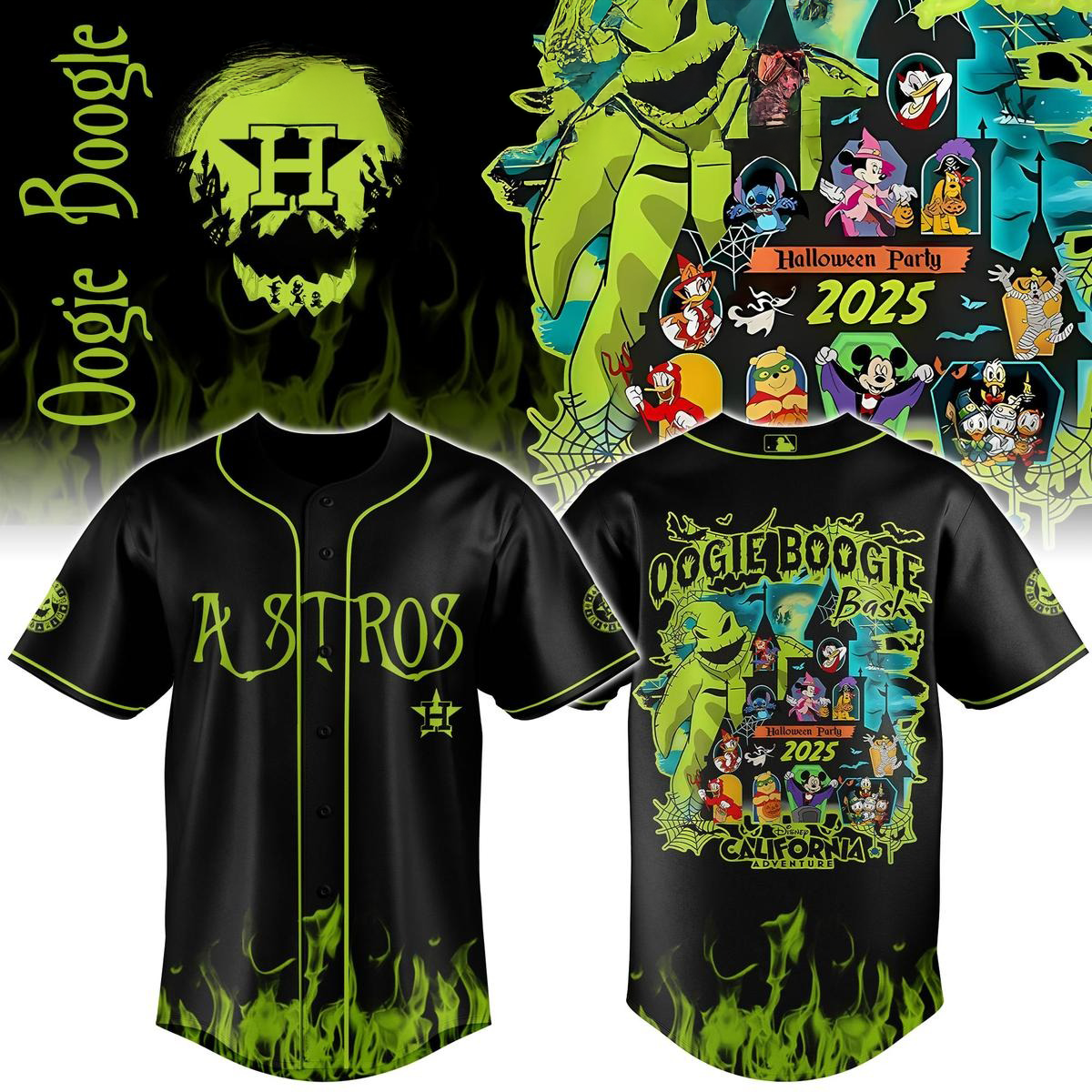 Houston Astros Mix Oogie Boogie Bash Halloween Party 2025 Jersey Houston Astros Merch Dad Gifts