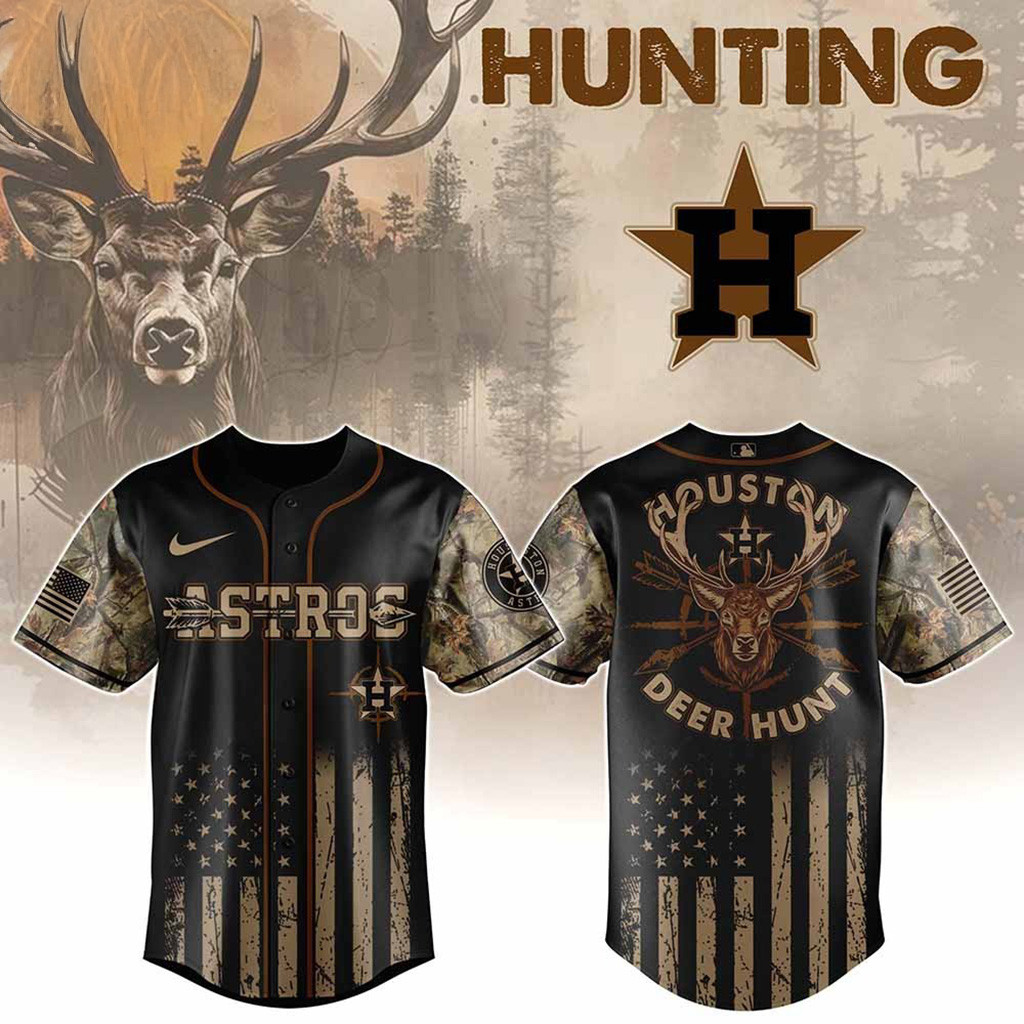 Houston Astros MLB X Deer Hunting Baseball Jersey Houston Astros Merch Gifts For Fans