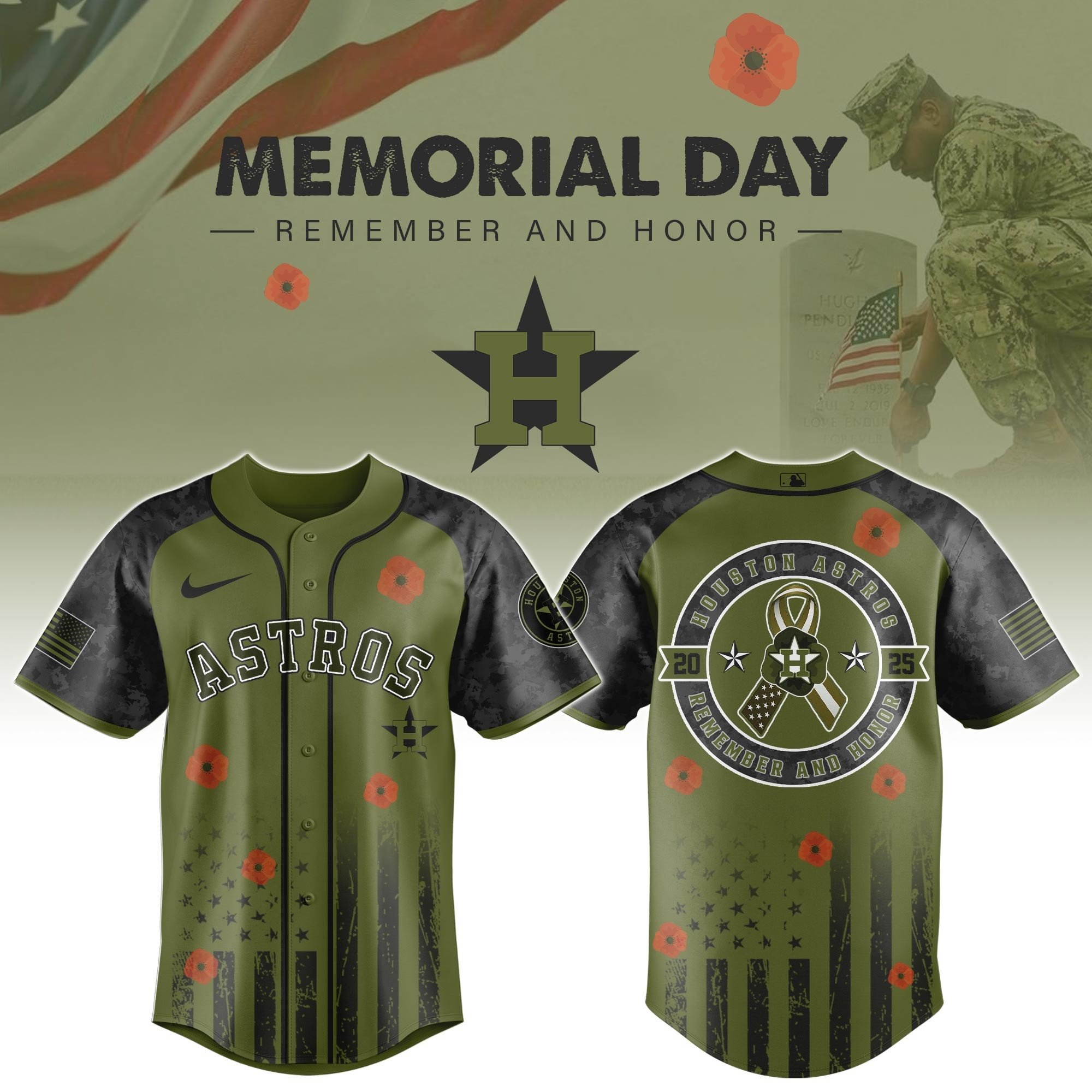 Houston Astros MLB x Memorial Day Edition Jersey 2025 Houston Astros Merch