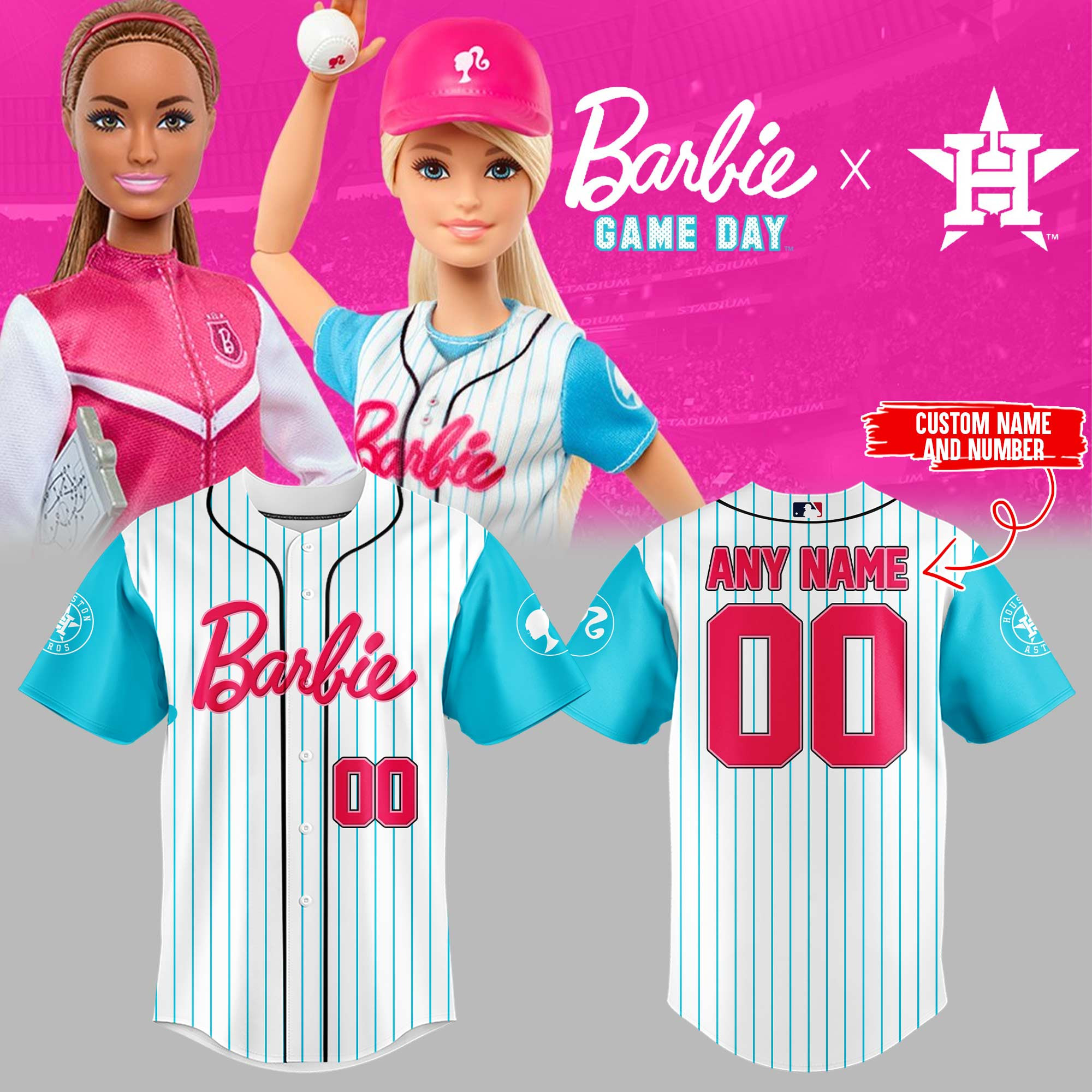 Houston Astros X Barbies 2025 Custom Jersey Fan Merch