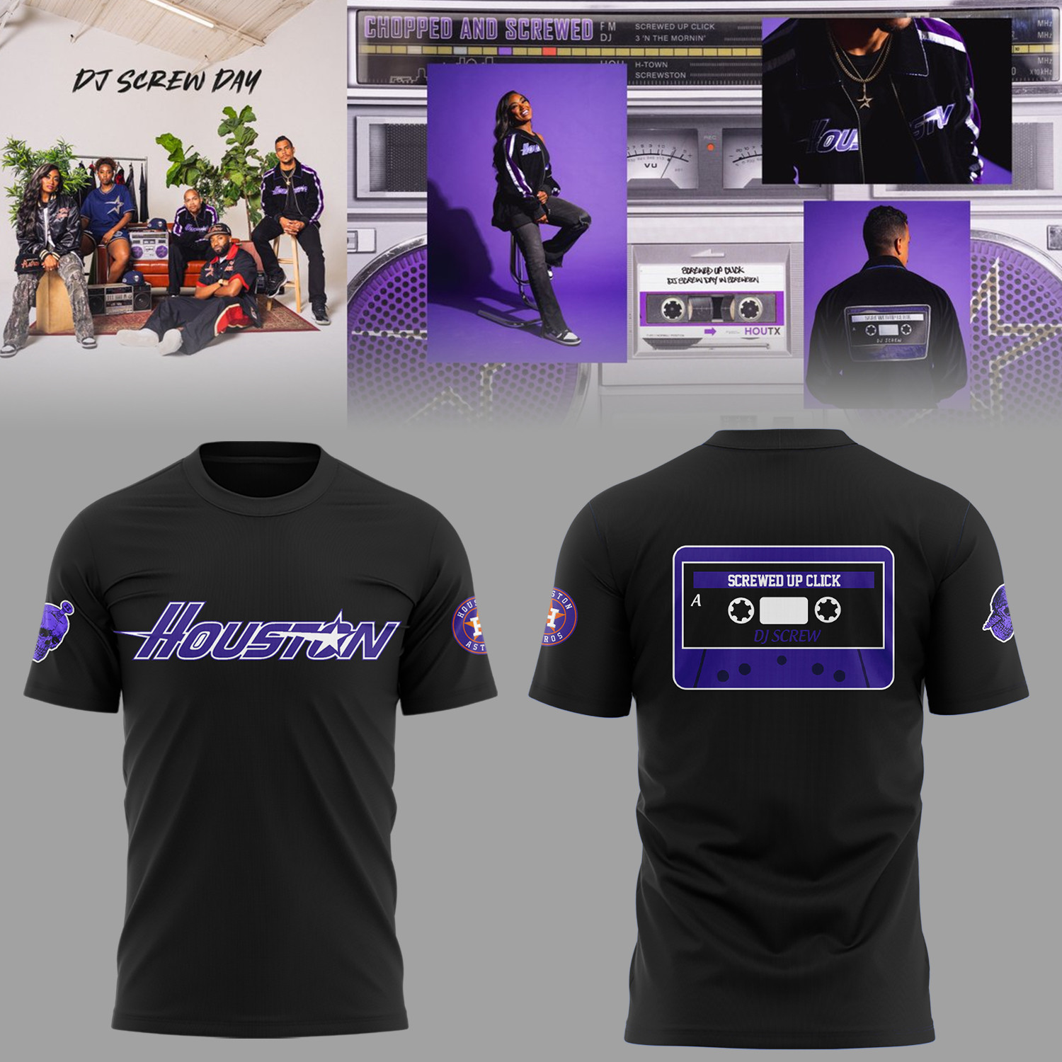 Houston Astros X Dj Screw Black Tshirt Perfect Gift For Music Lovers