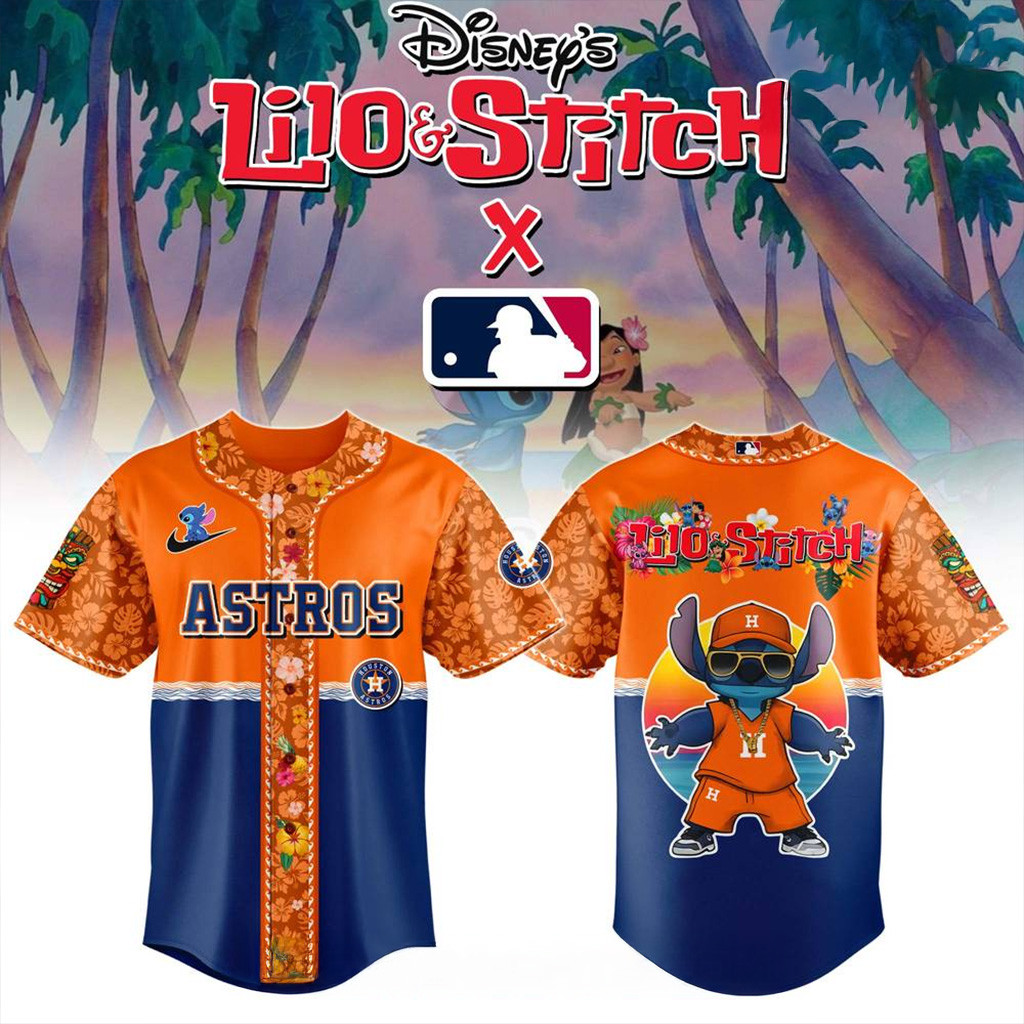 Houston Astros x Lilo And Stitch Jersey Houston Astros Merch Gifts For Baseball Lovers