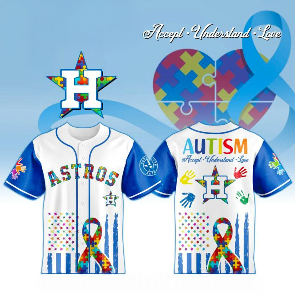 Houston Astros X Special Autism Awareness Month 3D Baseball Jersey Houston Astros Merch Gifts