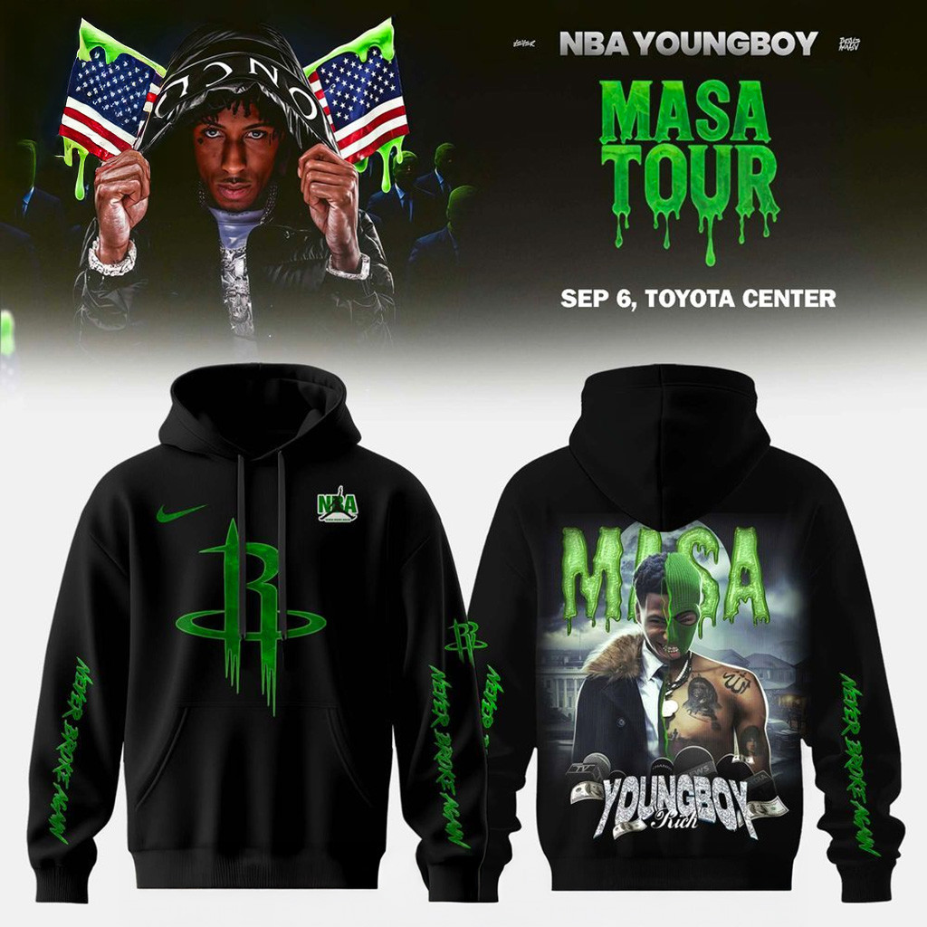 Houston Rockets X Young Boy Masa Tour Merch Hoodie Houston Rockets Merch Presents For Him