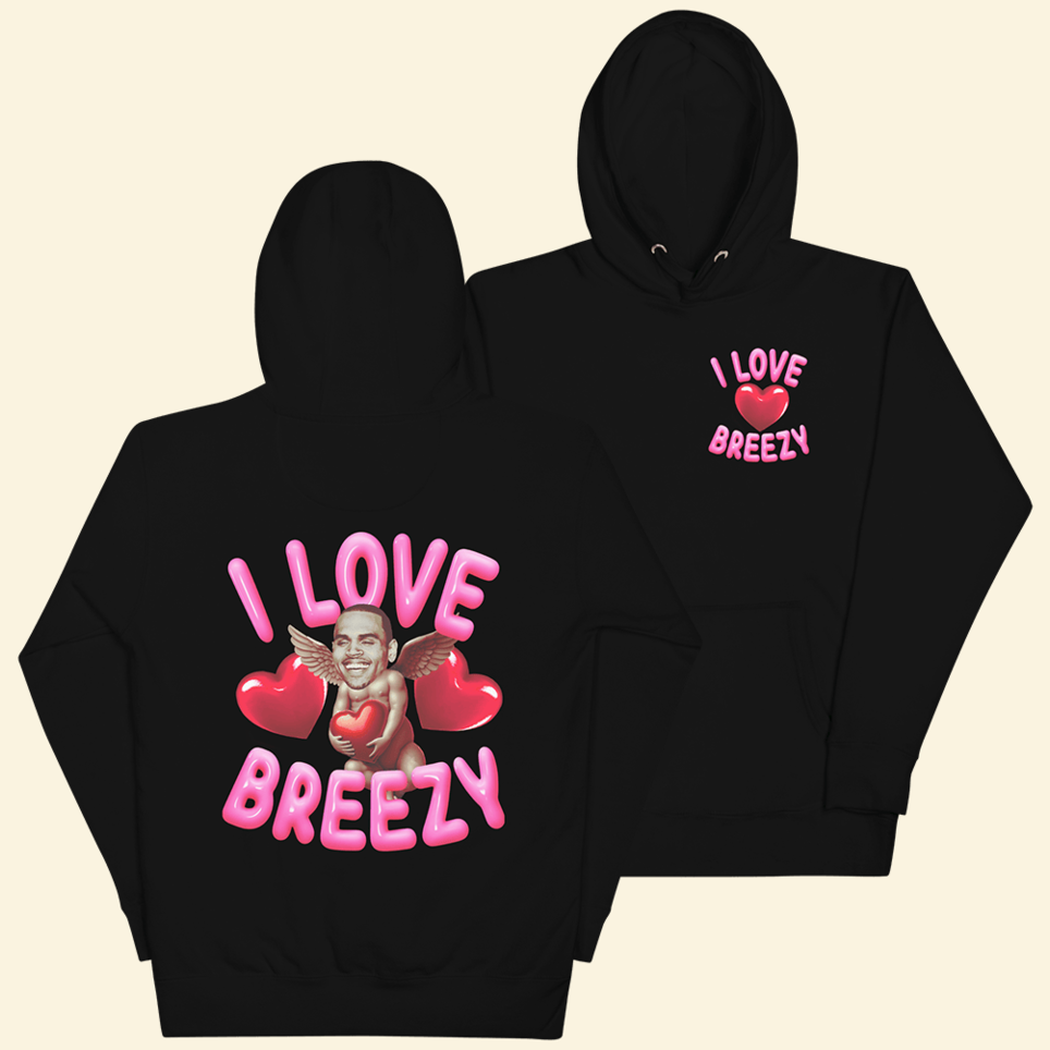 I Love Breezy Cupid Hoodie Chris Brown Merch Birthday Gifts For Father's Day From Wife