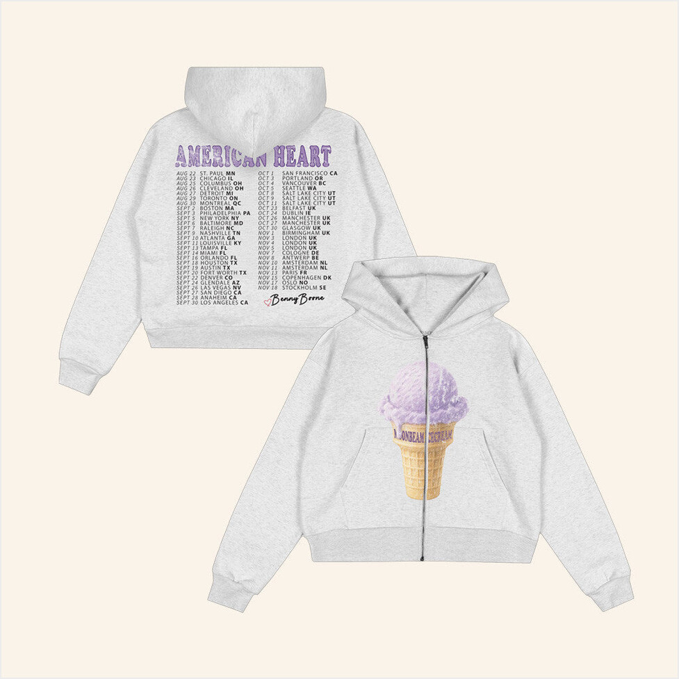 Ice Cream Zip Hoodie Benson Boone Merch Gifts For Sister Birthday Gift Ideas Christmas Presents