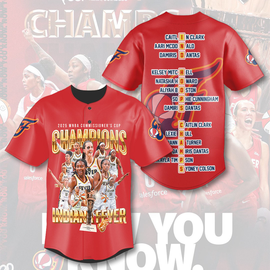 Indiana Fever Baseball Jersey 2025 Merch Fan Gift