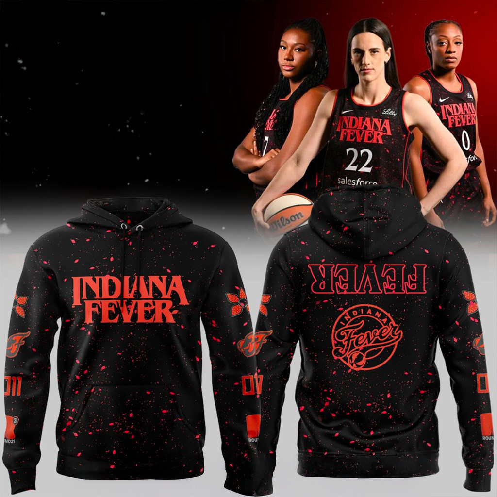 Indiana Fever X Stranger Things Hoodie Fan Merch Best Gifts For Basketball Lovers
