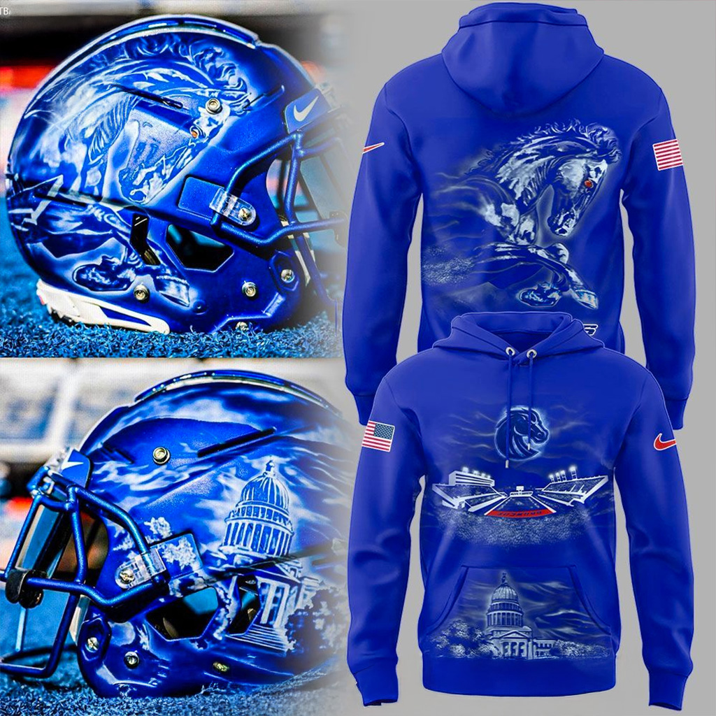 Inspired By The 2025 Boise State Football Helmet Hoodie Fan Merch Gifts For Friend