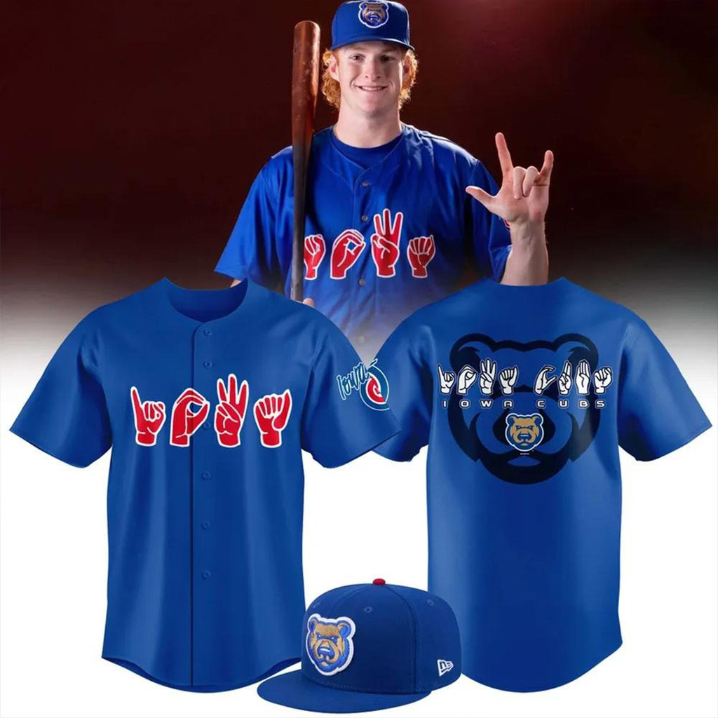 Iowa Cubs American Sign Language Night Baseball Jersey Iowa Cubs Merch Husband Gifts