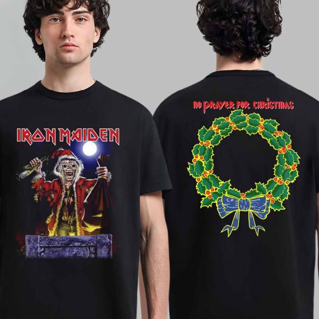 Iron Maiden Santa Eddie No Prayer For Christmas T-Shirt Iron Maiden Merch Xmas Gifts For Fans