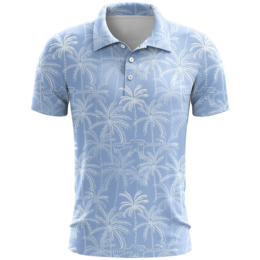 Island Palms Golf Polo Shirt Second Amendment Merch Unique Father'sDay Gifts