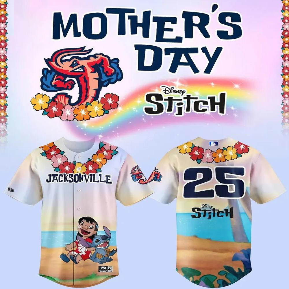 Jacksonville Jumbo Shrimp X Lilo Stitch Baseball Jersey Baseball Team Gift Ideas