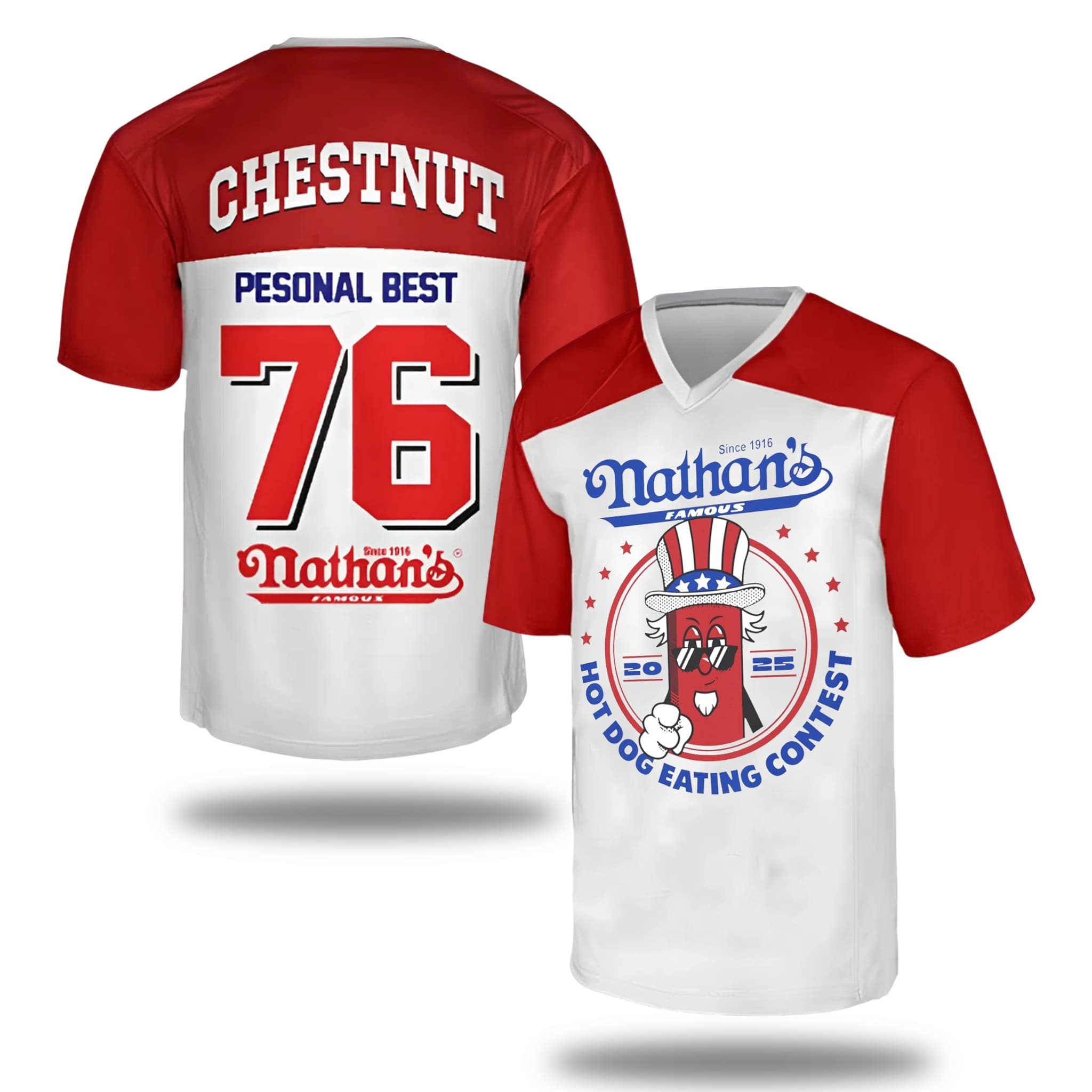 Joey Chestnut 17th Nathan Famous Hot Dog Jersey 2025 Gift For Joey Chestnut Fans