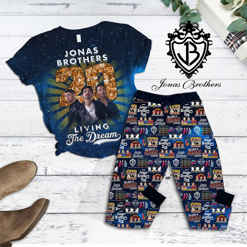 Jonas Brothers 20 Years Living The Dream Tour Pajamas Set Jonas Brothers Merch Gifts For Fans