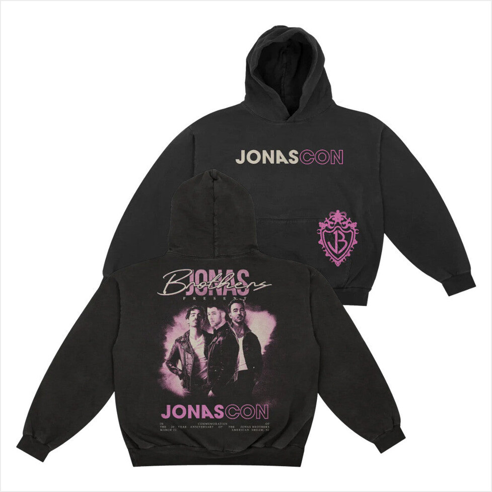 JONASCON Event Hoodie Jonas Brothers Merch Gifts For Pop Band Fans Birthday Gift Ideas