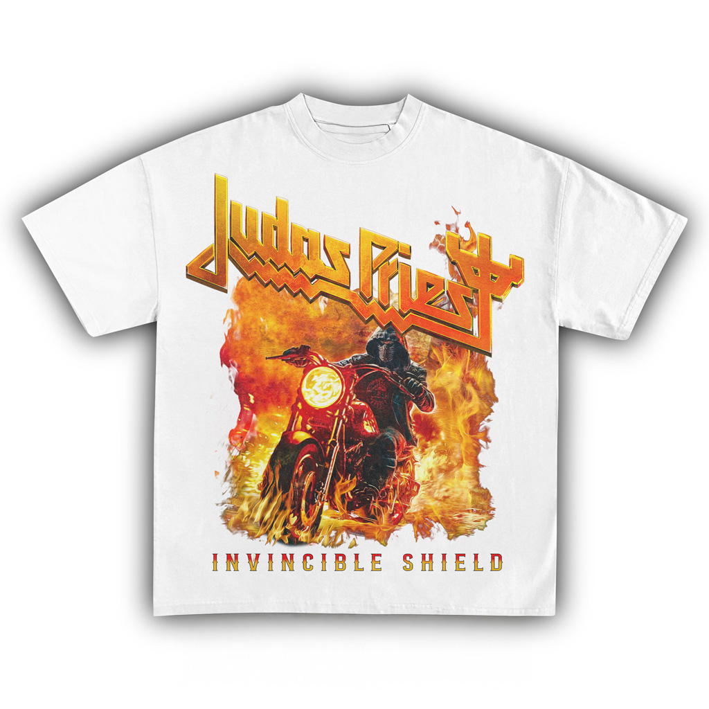 Judas Priest Invincible Shield White T-Shirt Fan Merch Christmas Gifts For Boyfriend