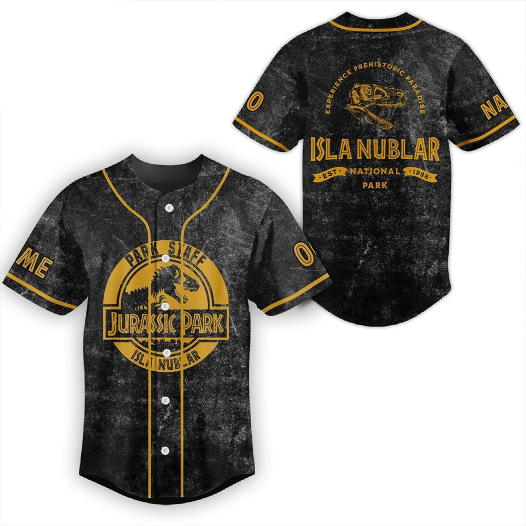 Jurassic Park Isla Nublar Baseball Jersey Fan Merch Best Gifts For Husband