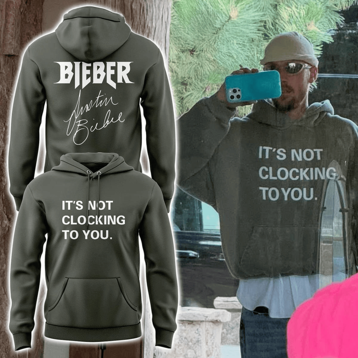 Justin Bieber Its Not Clocking To You Hoodie Fan Merch Gifts For Husband