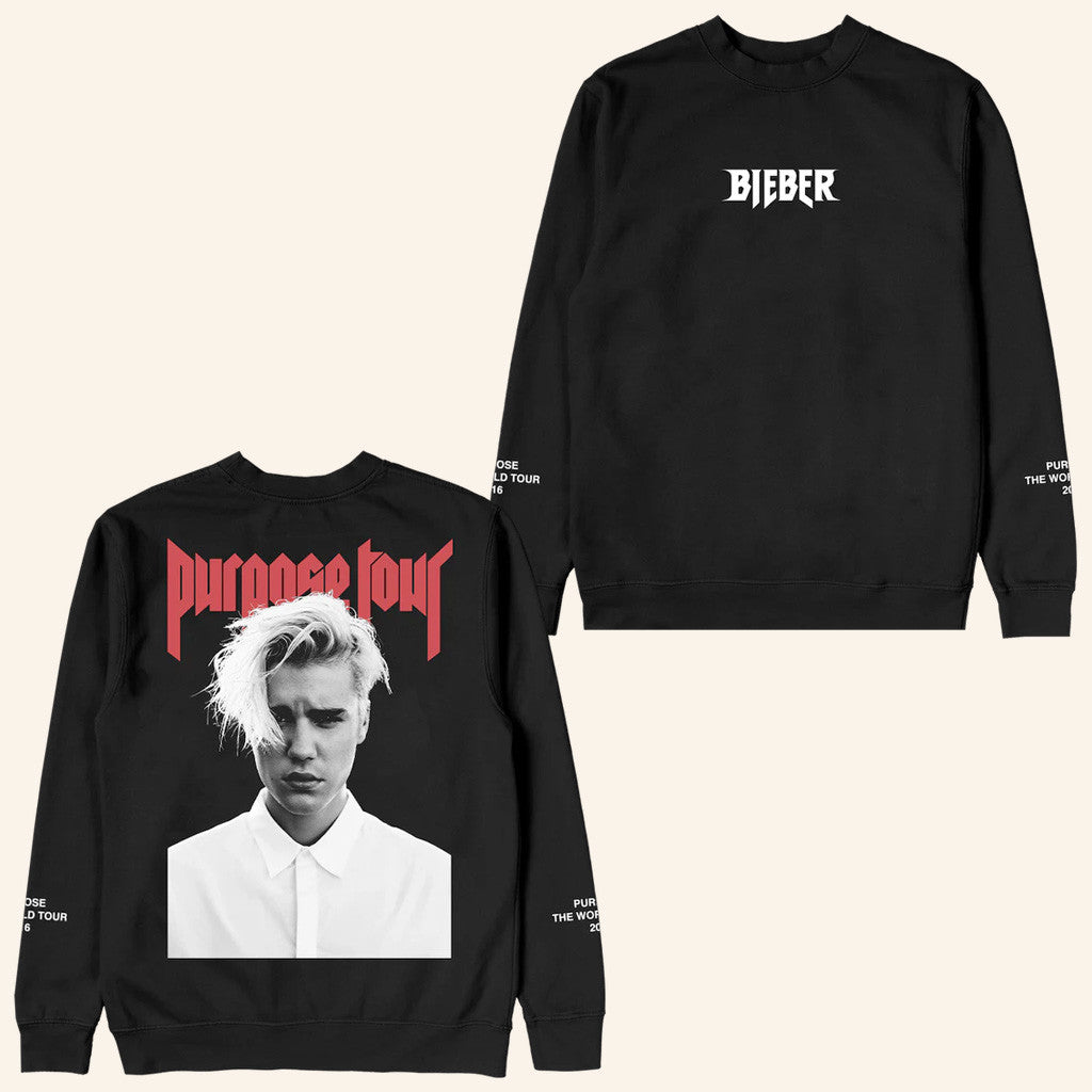 Justin Bieber Merch Purpose Tour Crewneck Sweatshirt Birthday Gift For Fans