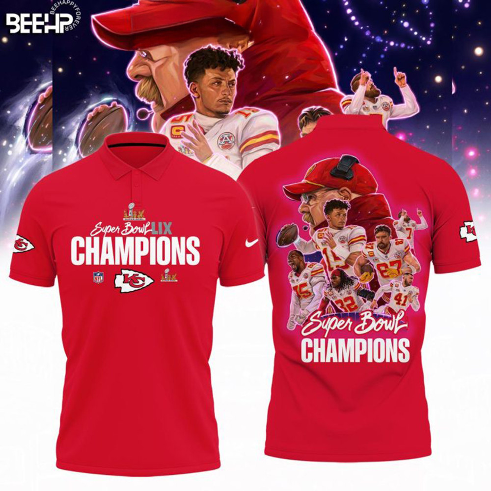 Kansas City Chiefs Super Bowl Lix Champions Legend Team Polo Shirt Fan Gift Ideas
