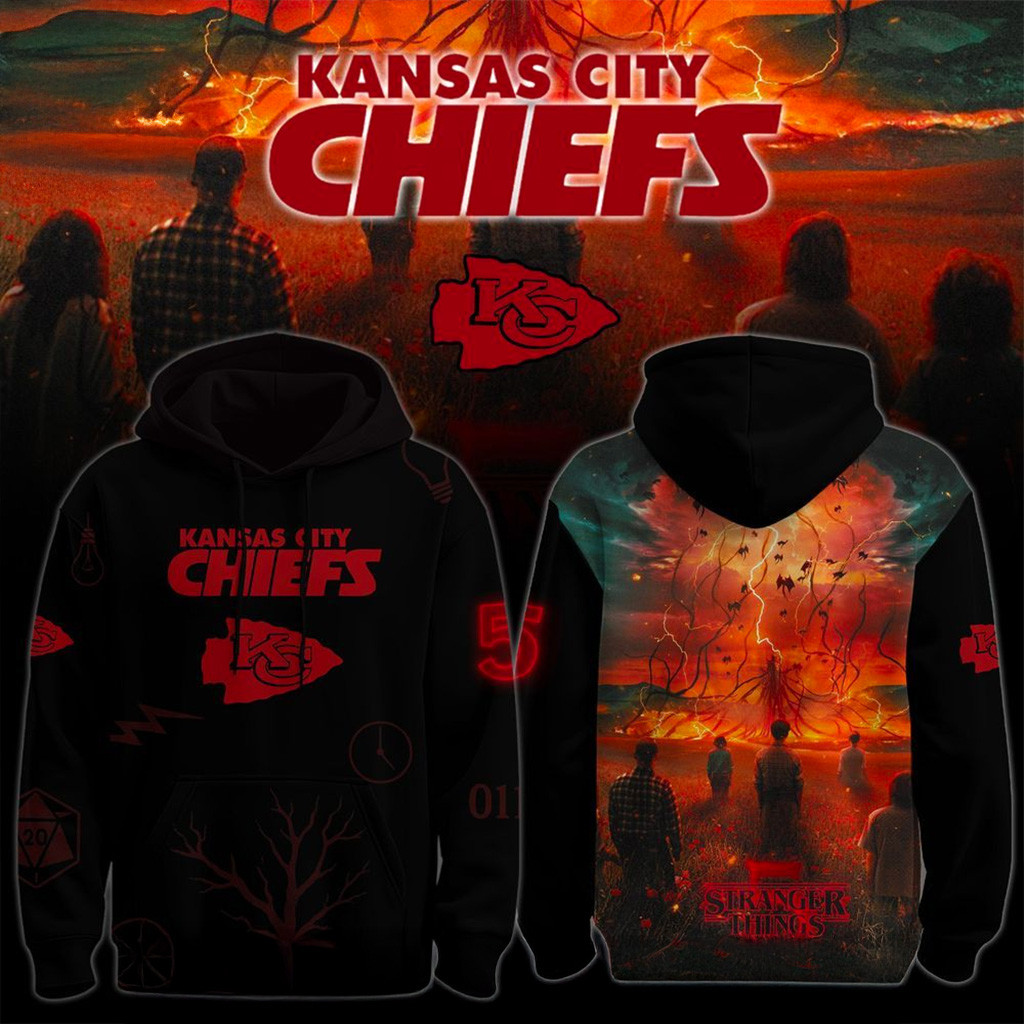 Kansas City Chiefs X Stranger Things 5 Hoodie Kansas City Chiefs Merch Gifts For Brother
