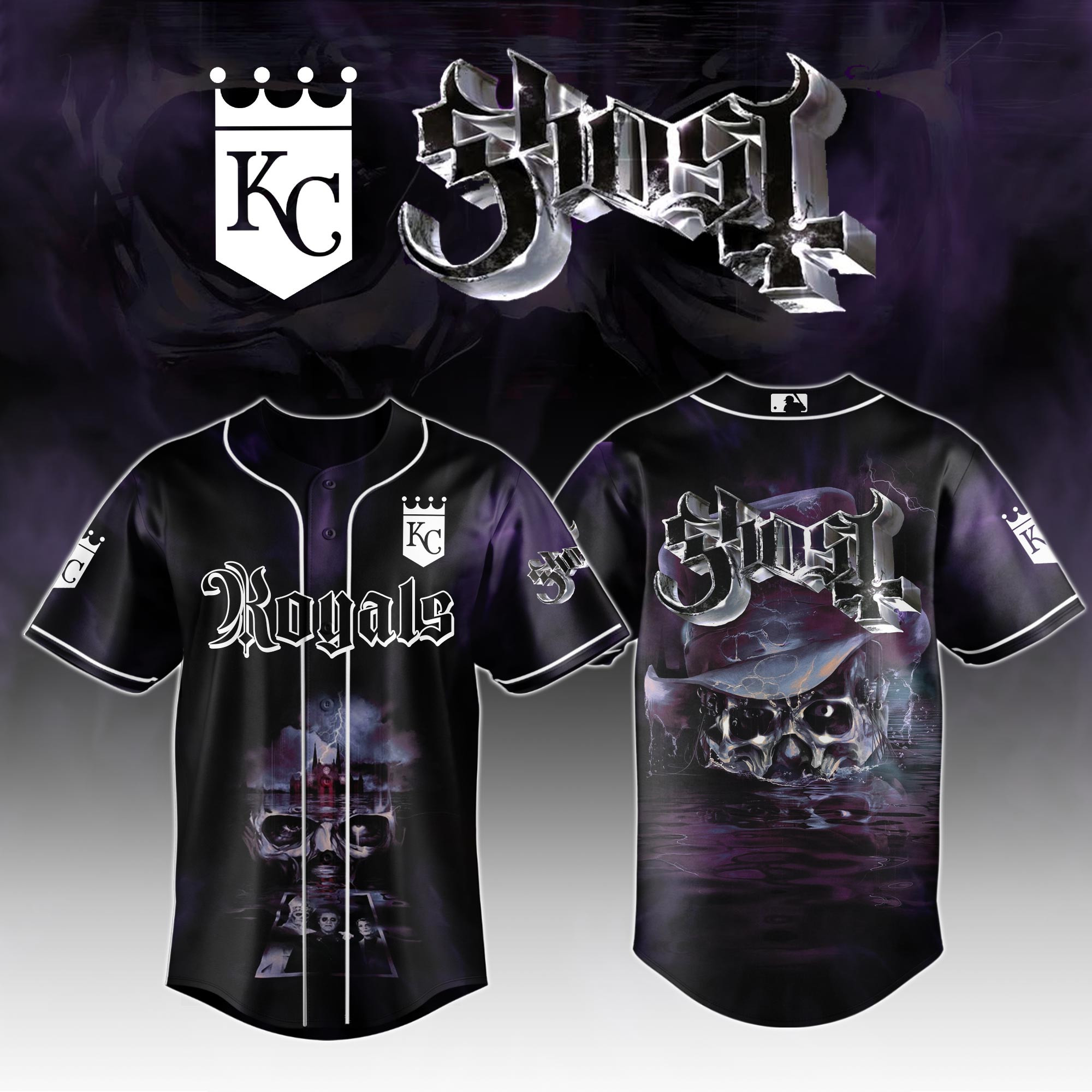 Kansas City Royals Mlb X Ghost Skeletour World Tour Baseball Jersey For Fans