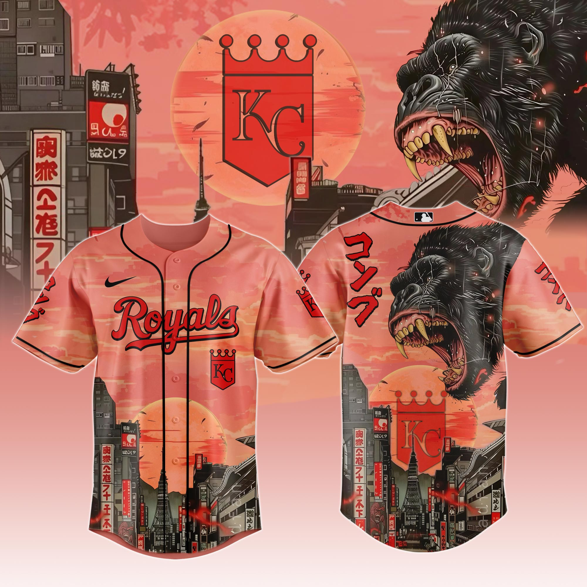 Kansas City Royals Mlb X Japanese Heritage Kong Baseball Jersey For Fans