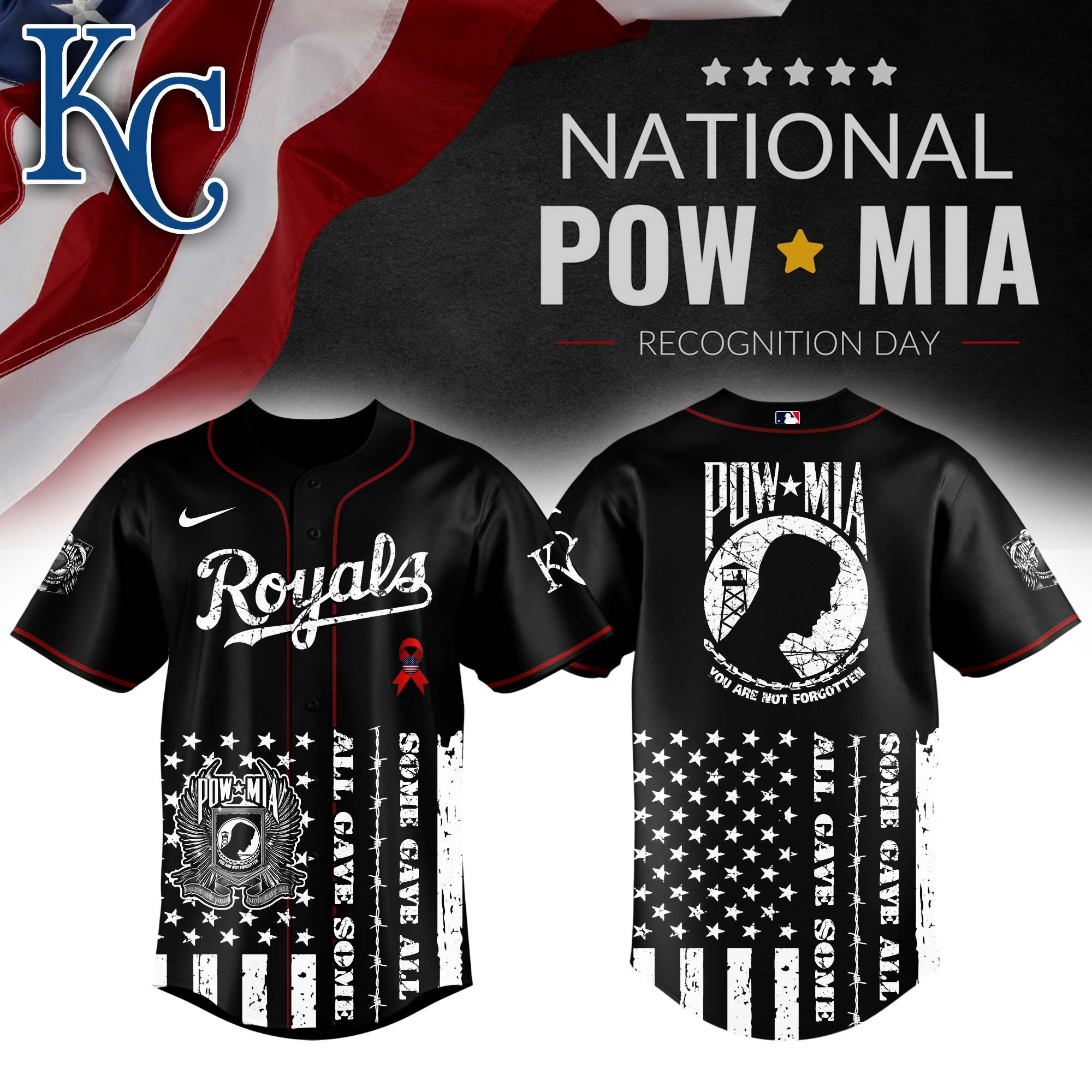 Kansas City Royals Mlb X National Powmia Recognition Day Baseball Jersey For Fans