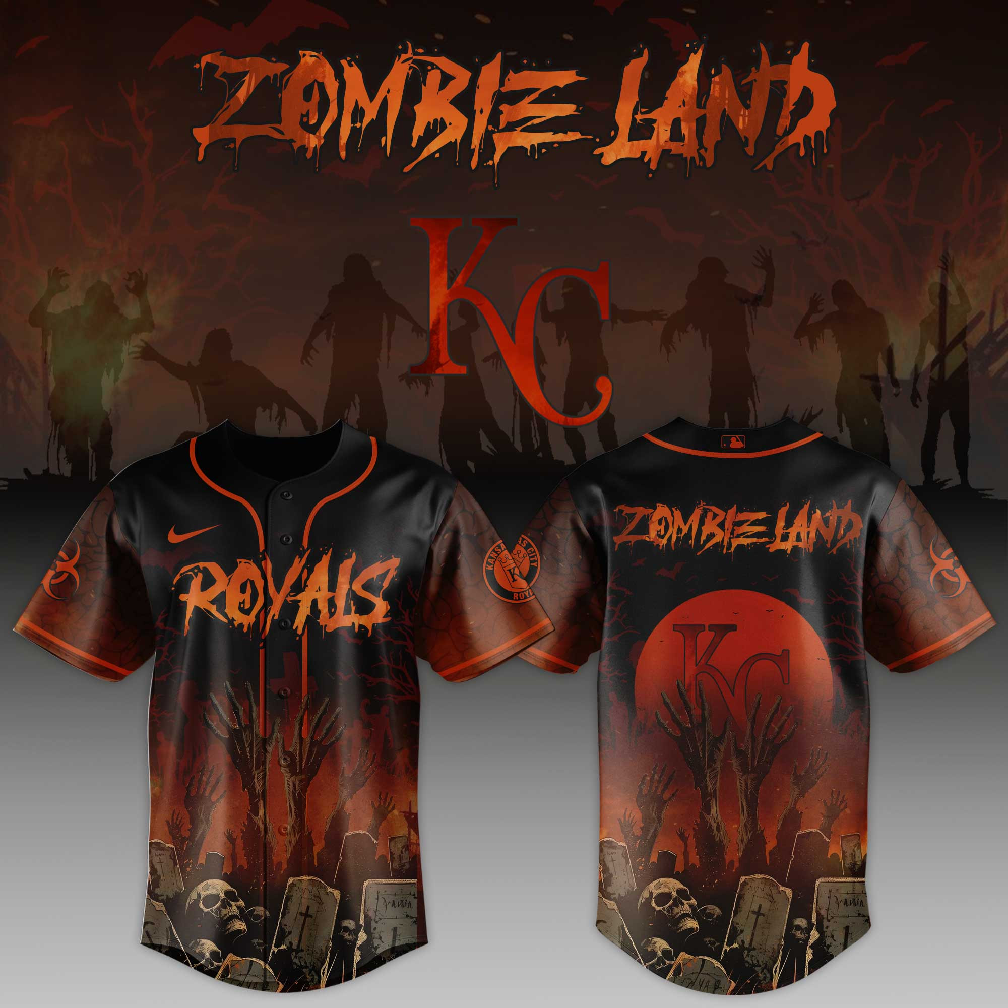 Kansas City Royals Mlb X Zombie Land Baseball Jersey For Fans
