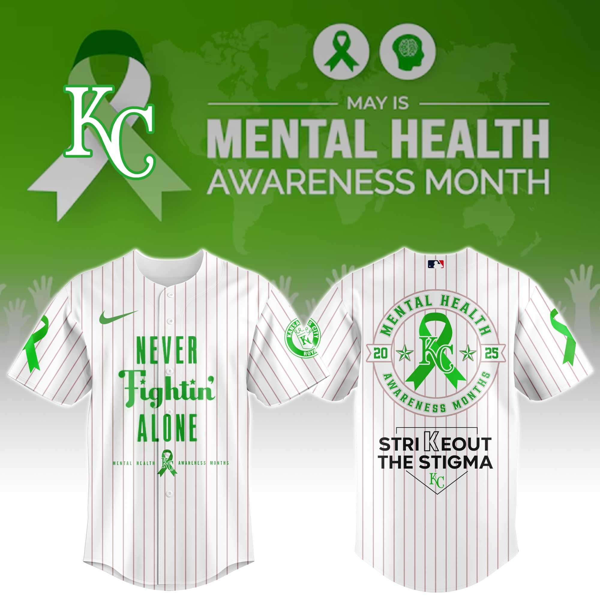 Kansas City Royals Special Mental Health Awareness Week 2025 Jersey Kansas City Royals Merch