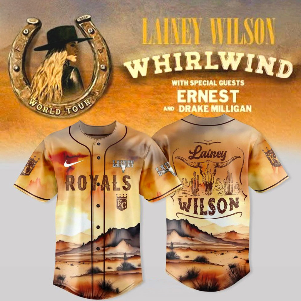 Kansas City Royals X Lainey Wilson Whirlwind World Tour 2025 Baseball Jersey